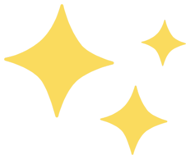 Three four-pointed yellow stars of different sizes, drawn as simple flat shapes.